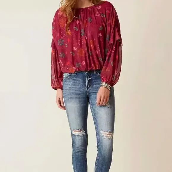MSRP: $108 ✨ Free People Wildflower Honey Oversized Blouse – Size S-L ✨QUICKSHIP - Picture 2 of 9